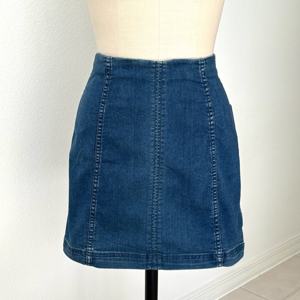 Free People - We The Free ‘Modern Femme’ Denim Mini Skirt NWT Zipper 12